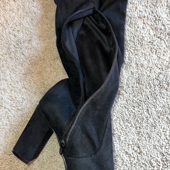 Women’s faux suede over-the-knee boots - Picture 6 of 7
